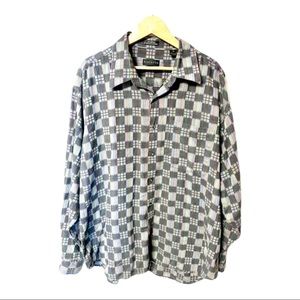 Riscatto casual soft checkered /rainbow strip long sleeve dress shirt #23E